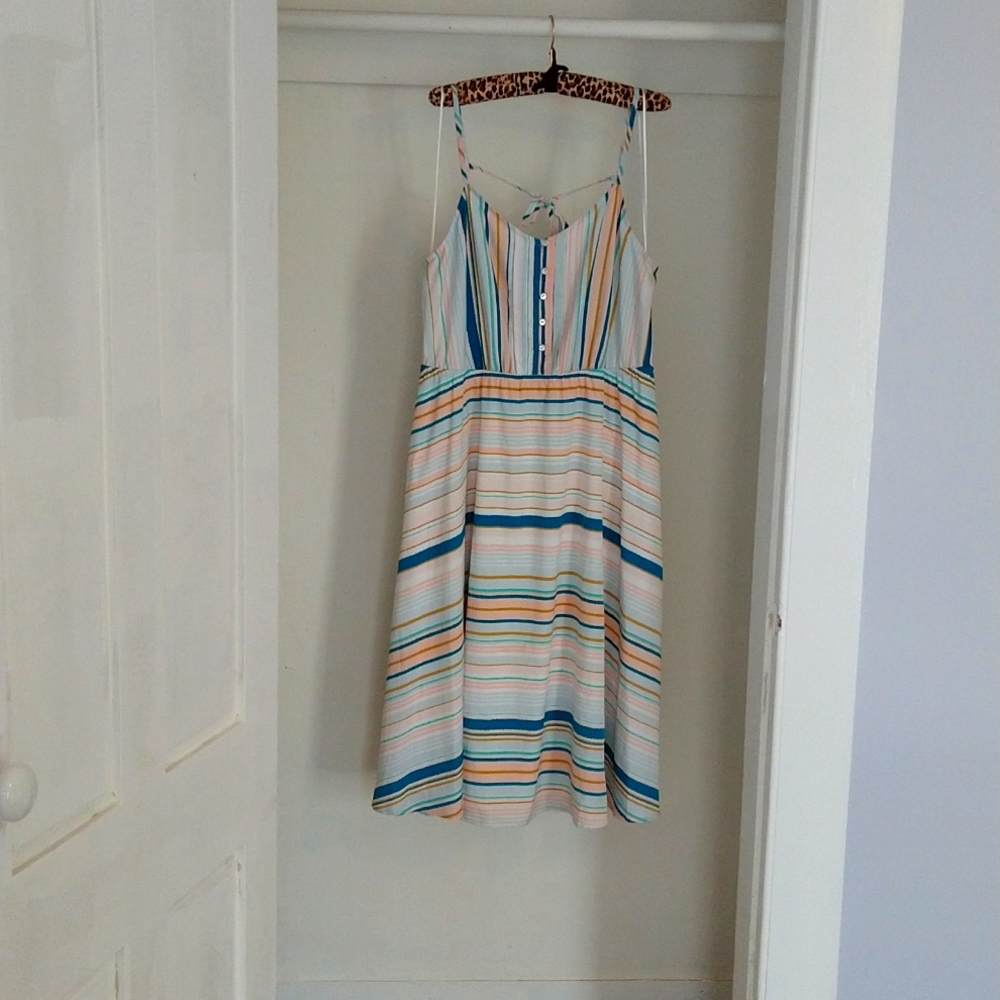 A multi striped Lauren Conrad summer dress in a 16